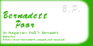 bernadett poor business card